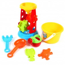 7PCS Beach Sand Toys, Outgeek Colorful Plastic Educational Summer Beach Toys Sand Play Set and Buckets for Kids Children Sandbox   